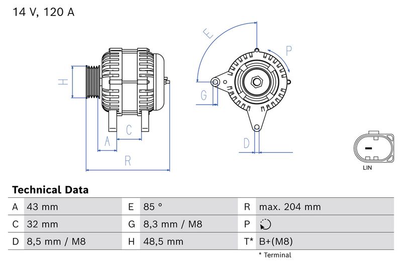 Alternator BOSCH 0 986 084 670