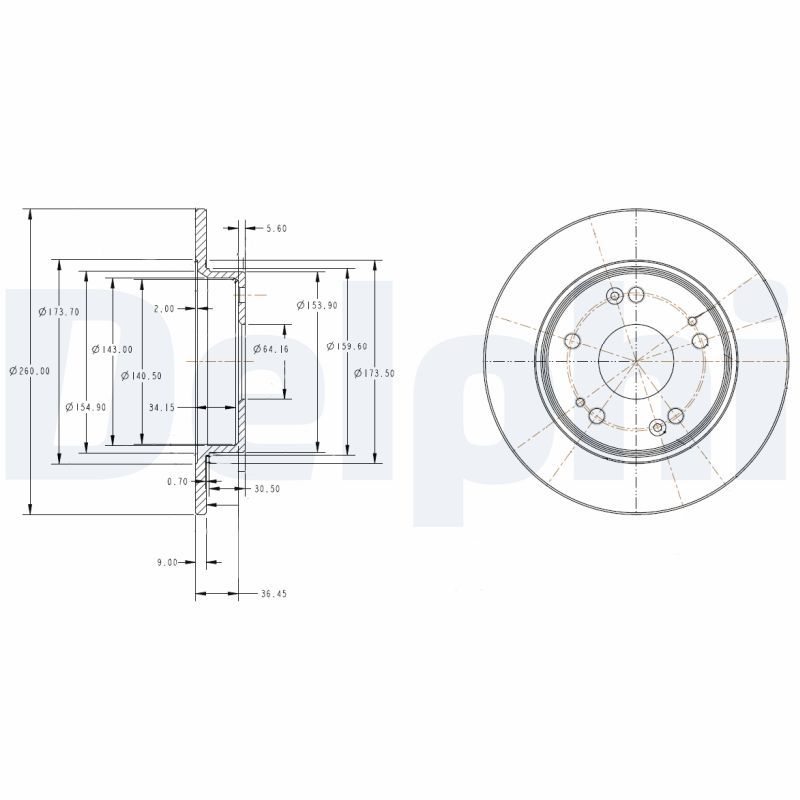 Tarcza hamulcowa DELPHI BG4118C
