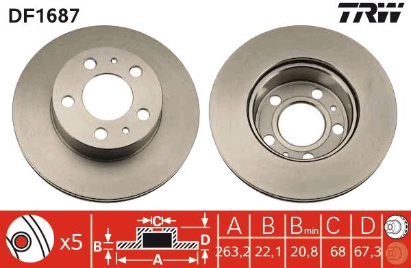 Tarcza hamulcowa TRW DF1687