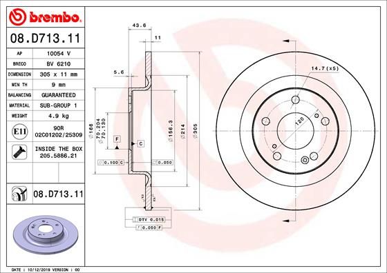 Tarcza hamulcowa BREMBO 08.D713.11
