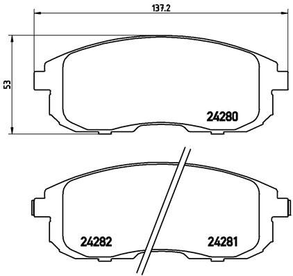 Zestaw klocków hamulcowych, hamulce tarczowe BREMBO P 23 126