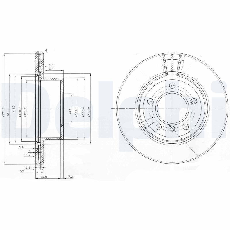 Tarcza hamulcowa DELPHI BG3900C