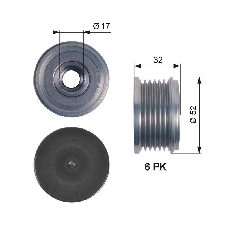 Alternator - sprzęgło jednokierunkowe GATES OAP7140