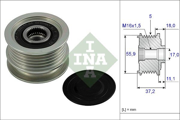 Alternator - sprzęgło jednokierunkowe INA 535 0018 10