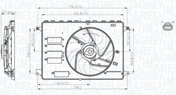 Wentylator, chłodzenie silnika MAGNETI MARELLI 069422761010