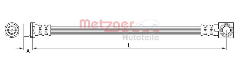 Przewód hamulcowy elastyczny METZGER 4116223