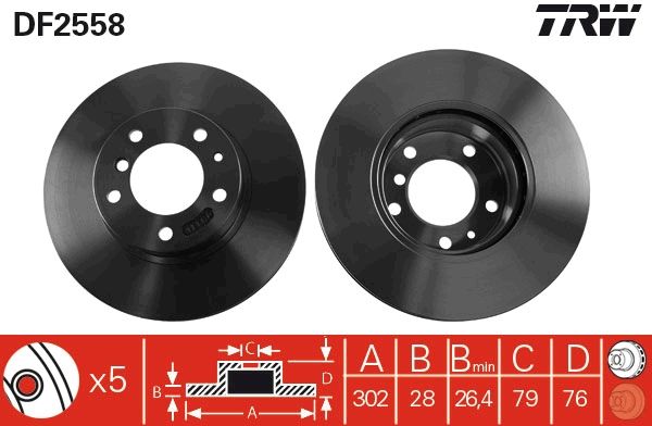 Tarcza hamulcowa TRW DF2558
