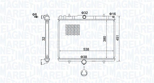 Chłodnica, układ chłodzenia silnika MAGNETI MARELLI 350213151800
