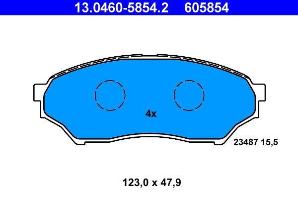 Zestaw klocków hamulcowych, hamulce tarczowe ATE 13.0460-5854.2