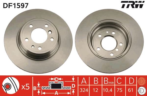 Tarcza hamulcowa TRW DF1597