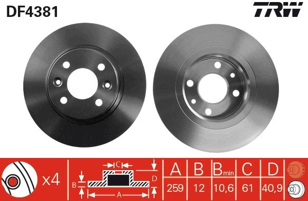 Tarcza hamulcowa TRW DF4381