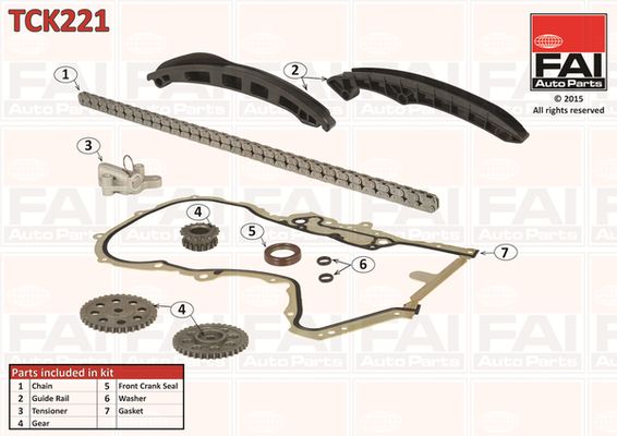 Zestaw łańcucha rozrządu FAI AutoParts tck221