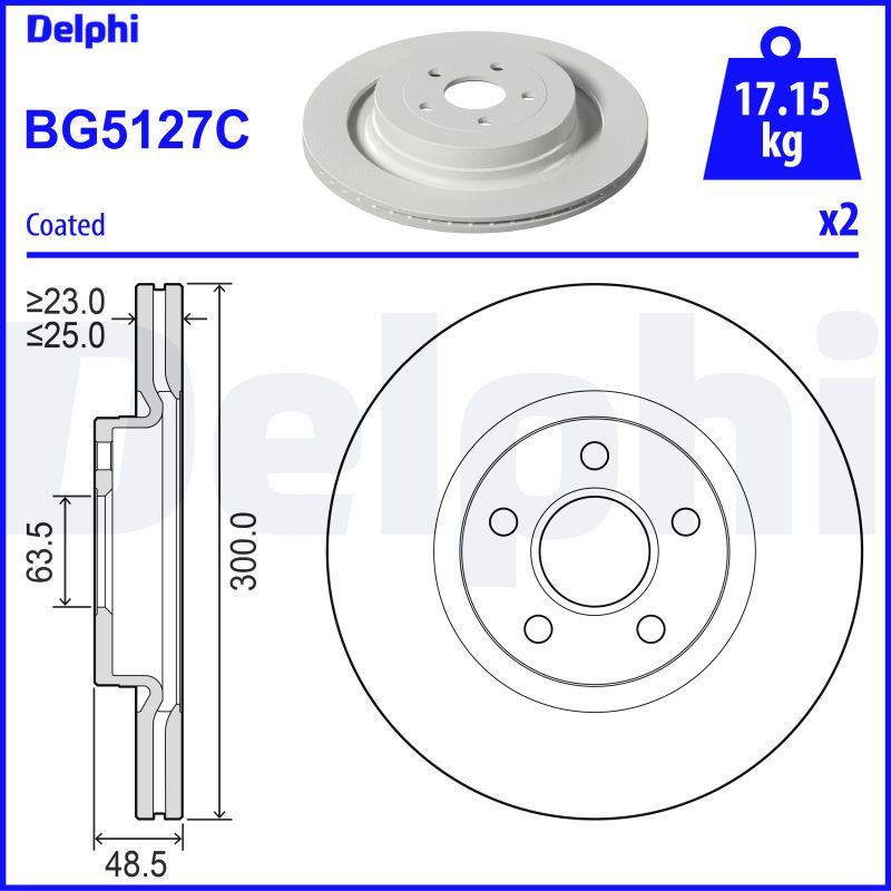 Tarcza hamulcowa DELPHI BG5127C