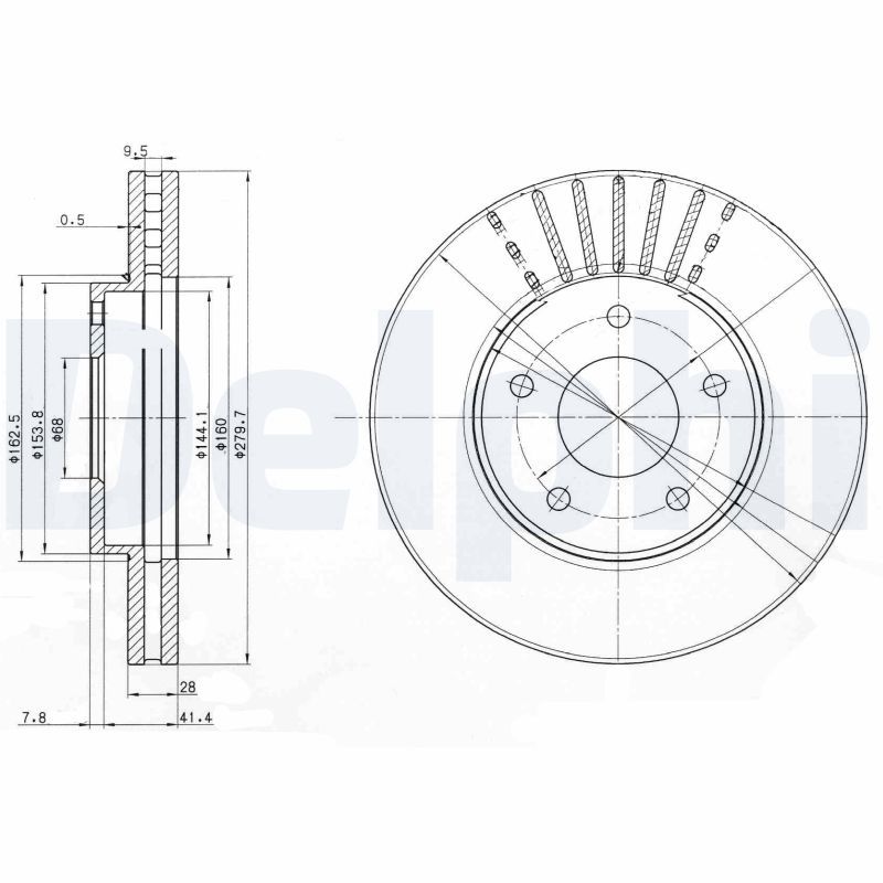 Tarcza hamulcowa DELPHI BG3816