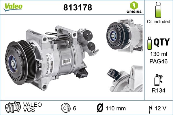 Sprężarka, klimatyzacja VALEO 813178