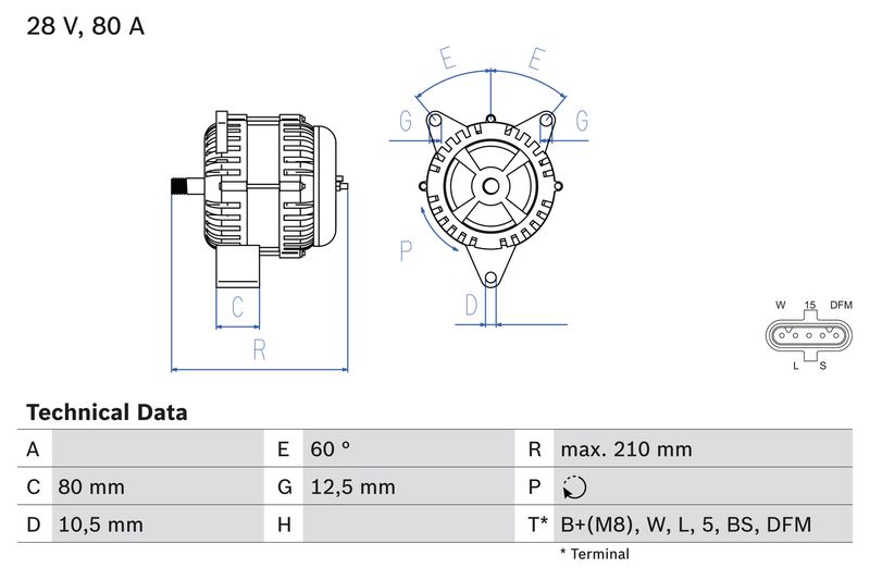 Alternator BOSCH 0 986 046 560