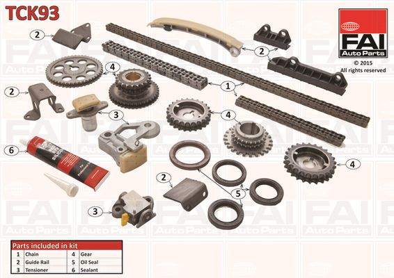 Zestaw łańcucha rozrządu FAI AutoParts tck93