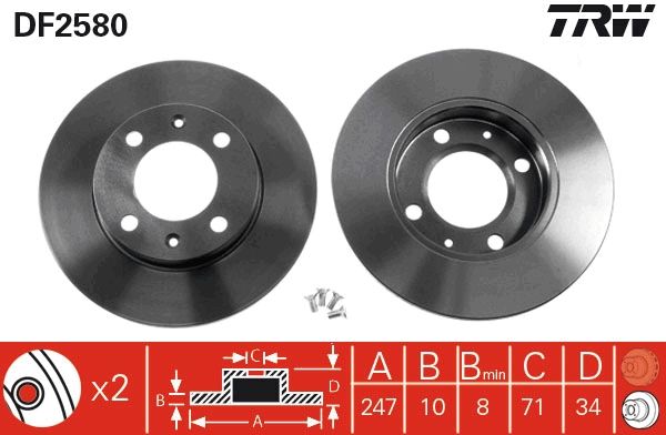 Tarcza hamulcowa TRW DF2580