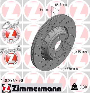 Tarcza hamulcowa ZIMMERMANN 150.2942.70