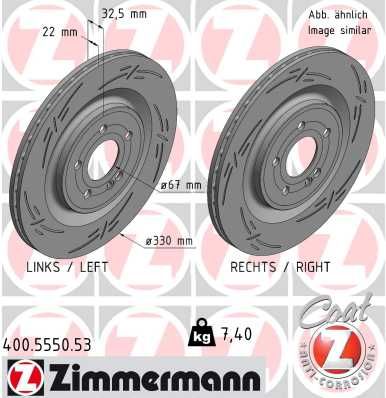 Tarcza hamulcowa ZIMMERMANN 400.5550.53