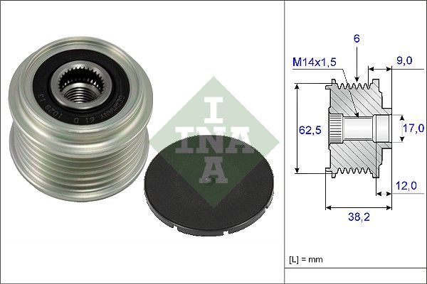 Alternator - sprzęgło jednokierunkowe INA 535021910