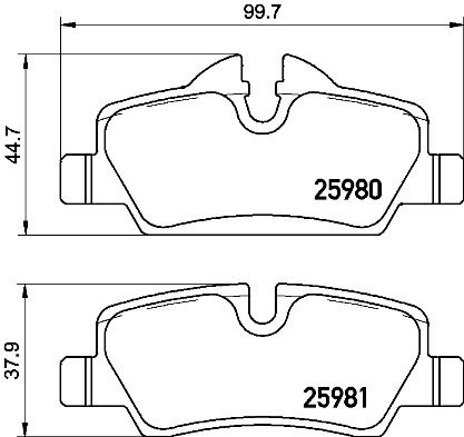Zestaw klocków hamulcowych, hamulce tarczowe BREMBO P 06 090