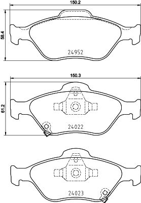 Zestaw klocków hamulcowych, hamulce tarczowe BREMBO P 83 159