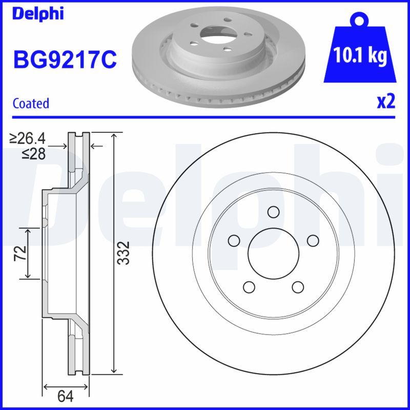 Tarcza hamulcowa DELPHI BG9217C