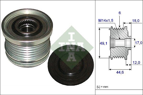 Alternator - sprzęgło jednokierunkowe INA 535018210