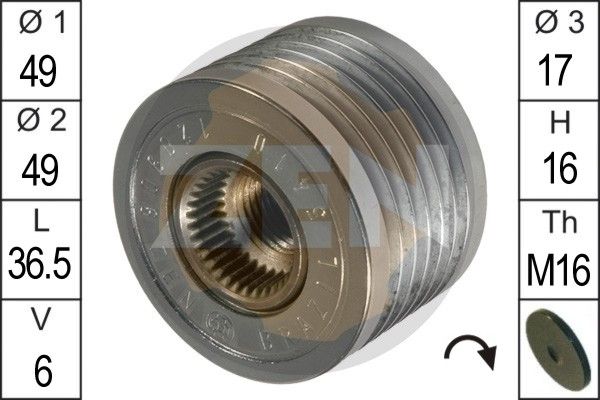 Alternator - sprzęgło jednokierunkowe ERA ZN5410