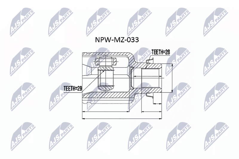 Zestaw przegubu, wał napędowy NTY NPW-MZ-033