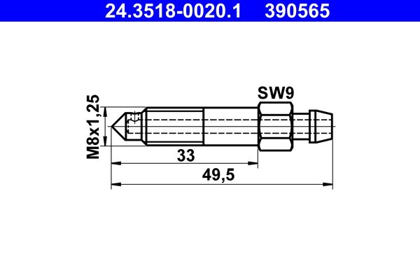 Śruba / zawór odpowietrznika ATE 24.3518-0020.1