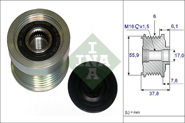 Alternator - sprzęgło jednokierunkowe INA 535 0072 10