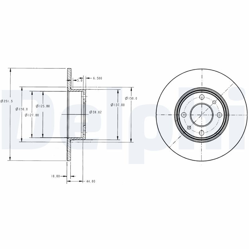 Tarcza hamulcowa DELPHI BG2322