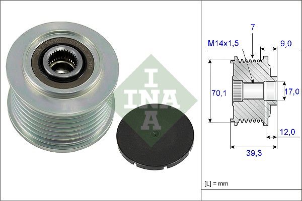 Alternator - sprzęgło jednokierunkowe INA 535021410