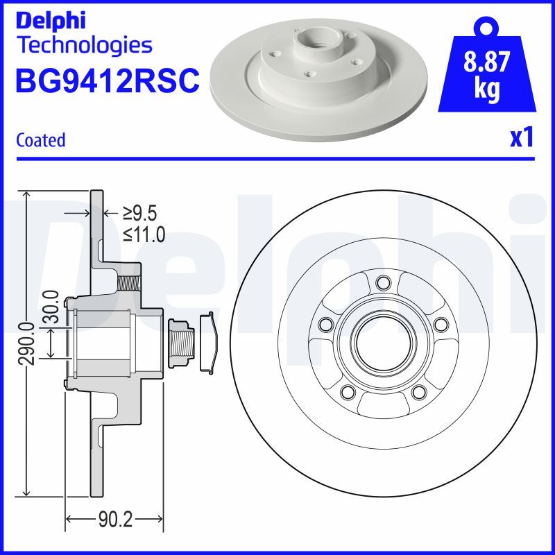 Tarcza hamulcowa DELPHI BG9412RSC