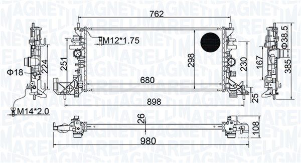 Chłodnica, układ chłodzenia silnika MAGNETI MARELLI 350213206700