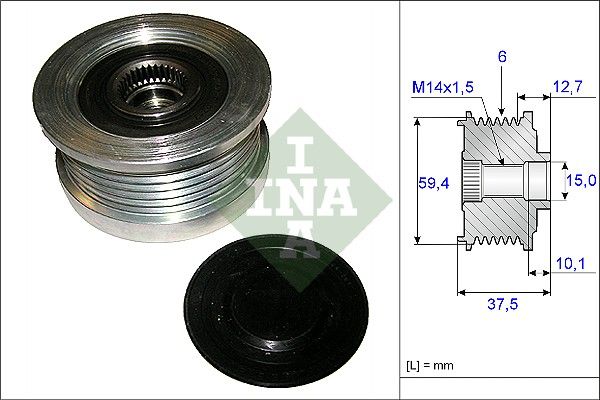 Alternator - sprzęgło jednokierunkowe INA 535011010