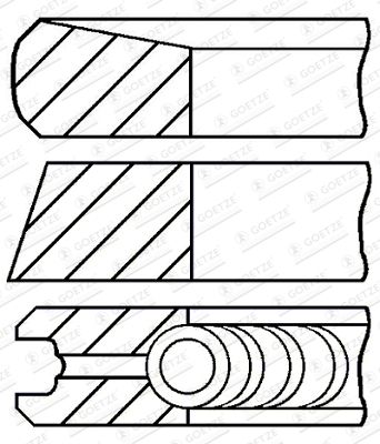 Zestaw pierścieni tłokowych Goetze Engine 08-447400-00