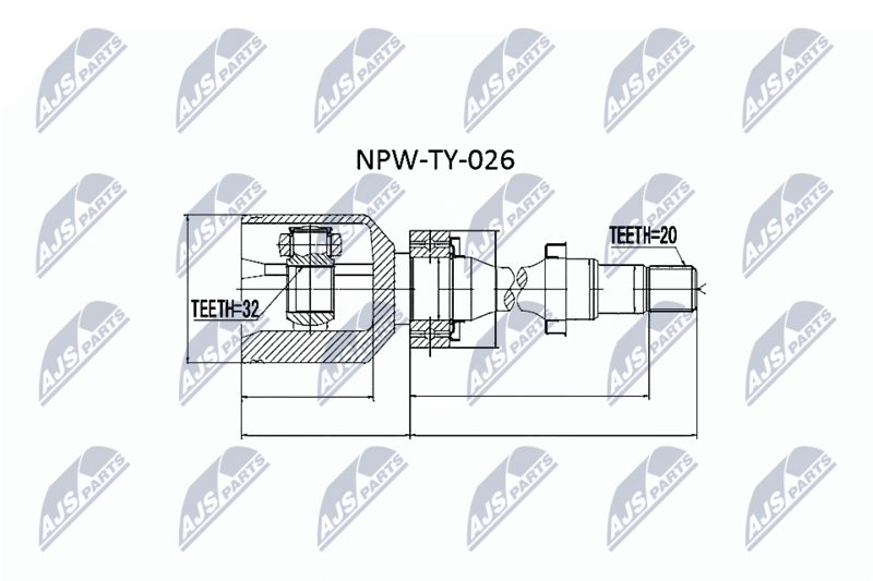 Zestaw przegubu, wał napędowy NTY NPW-TY-026
