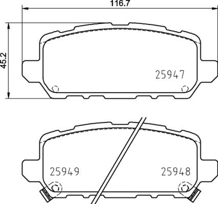 Zestaw klocków hamulcowych, hamulce tarczowe BREMBO P 28 090