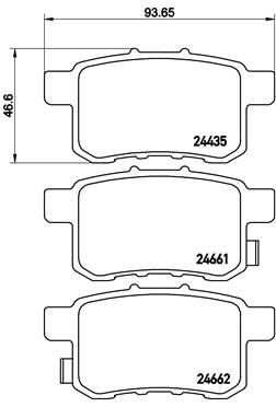Zestaw klocków hamulcowych, hamulce tarczowe BREMBO P 28 072