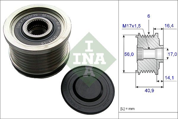 Alternator - sprzęgło jednokierunkowe INA 535021310