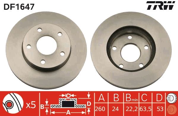 Tarcza hamulcowa TRW DF1647