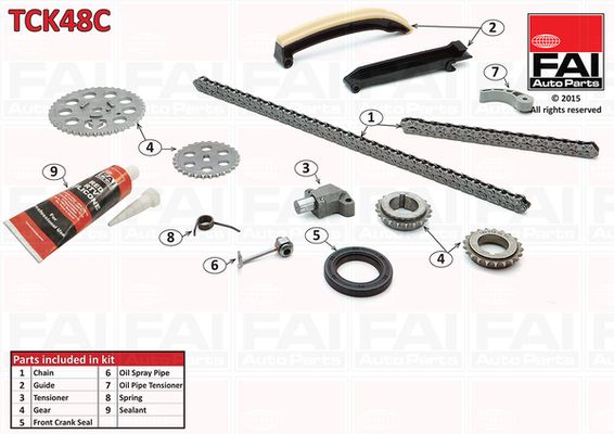 Zestaw łańcucha rozrządu FAI AutoParts tck48c