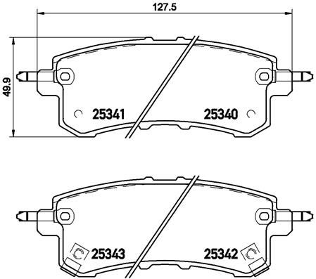 Zestaw klocków hamulcowych, hamulce tarczowe BREMBO P 56 082