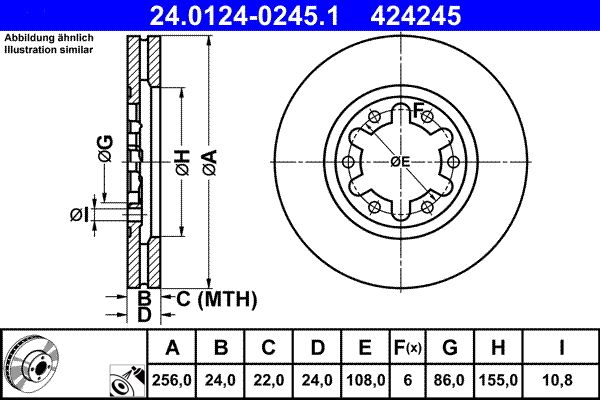 Tarcza hamulcowa ATE 24.0124-0245.1