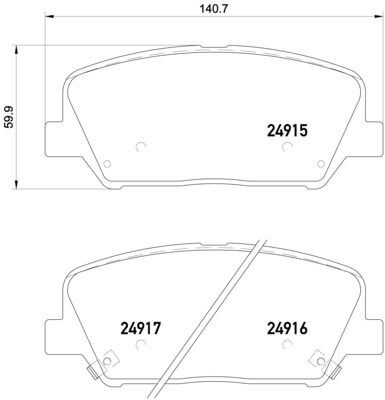 Zestaw klocków hamulcowych, hamulce tarczowe BREMBO P 30 065