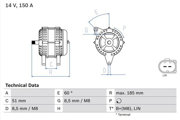 Alternator BOSCH 0986048380