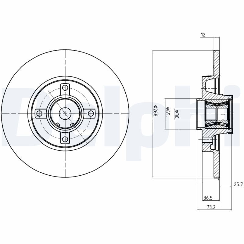 Tarcza hamulcowa DELPHI BG9053RSC